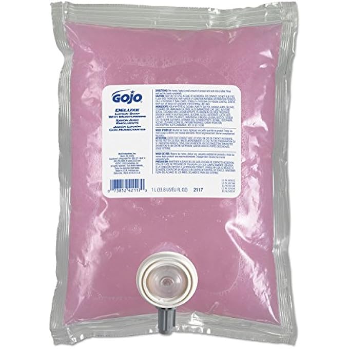Gojo DELUXE LOTION SOAP WITH MOISTURIZERS, ECOLOGO CERTIFIED, 1000 ML REFILL FOR NXT PUSH-STYLE DISPENSER (CASE OF 8) - 2117-08 - Image 1